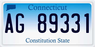 CT license plate AG89331