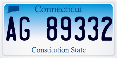 CT license plate AG89332