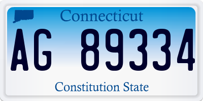CT license plate AG89334