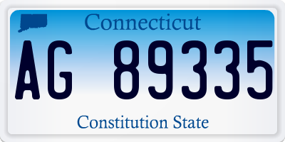 CT license plate AG89335