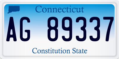CT license plate AG89337