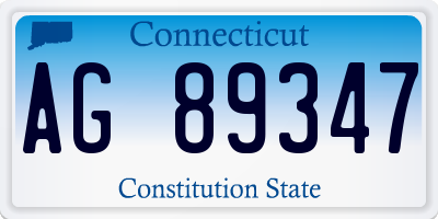 CT license plate AG89347