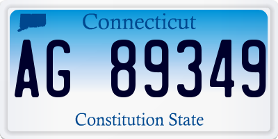 CT license plate AG89349