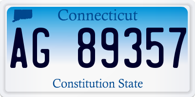 CT license plate AG89357