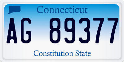 CT license plate AG89377