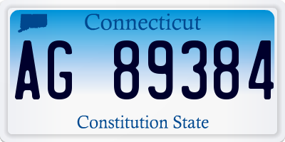 CT license plate AG89384