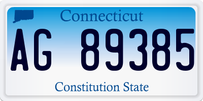 CT license plate AG89385