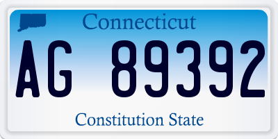 CT license plate AG89392