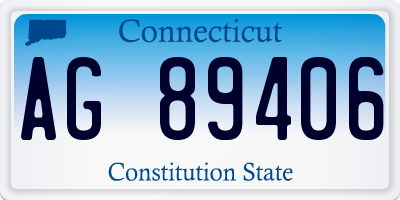 CT license plate AG89406