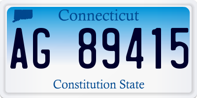 CT license plate AG89415