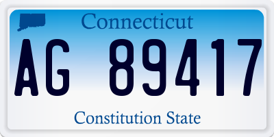 CT license plate AG89417