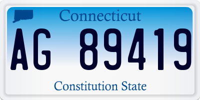 CT license plate AG89419