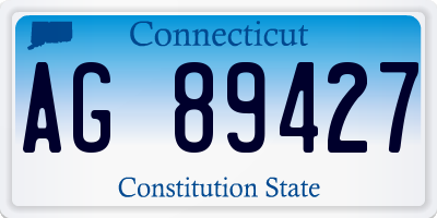 CT license plate AG89427