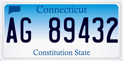 CT license plate AG89432