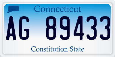 CT license plate AG89433