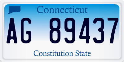 CT license plate AG89437