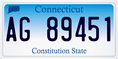 CT license plate AG89451