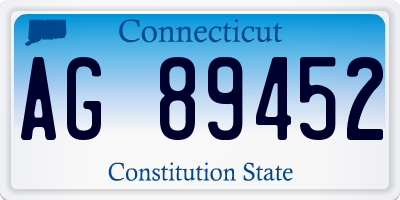 CT license plate AG89452