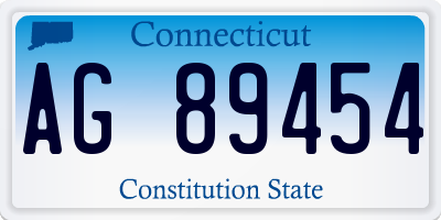 CT license plate AG89454