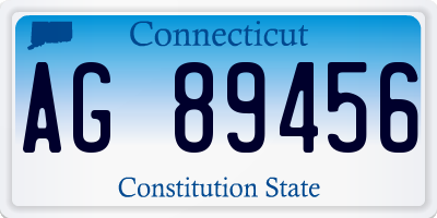 CT license plate AG89456