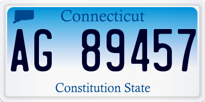 CT license plate AG89457