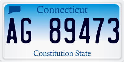 CT license plate AG89473