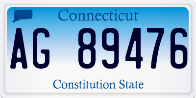 CT license plate AG89476