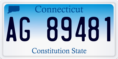CT license plate AG89481