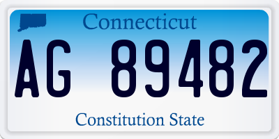 CT license plate AG89482