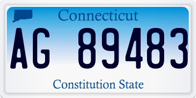 CT license plate AG89483