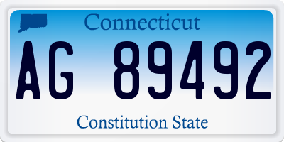 CT license plate AG89492