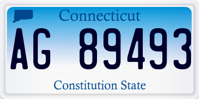 CT license plate AG89493