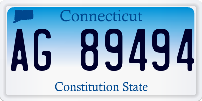 CT license plate AG89494
