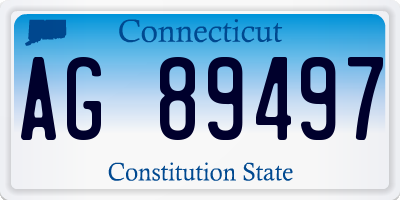 CT license plate AG89497