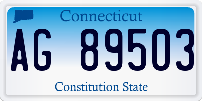 CT license plate AG89503