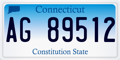 CT license plate AG89512