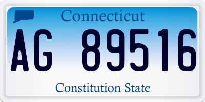 CT license plate AG89516