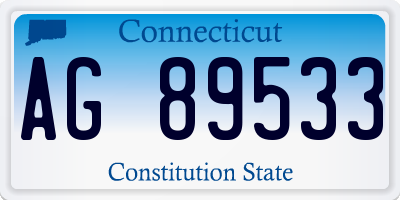 CT license plate AG89533