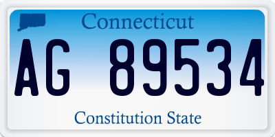 CT license plate AG89534