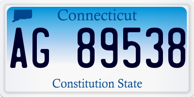 CT license plate AG89538
