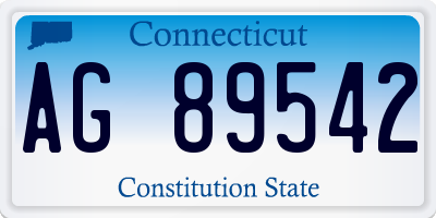 CT license plate AG89542