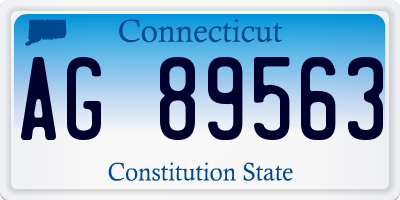 CT license plate AG89563
