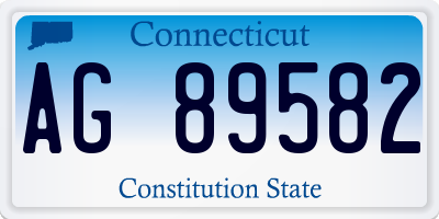 CT license plate AG89582