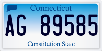 CT license plate AG89585