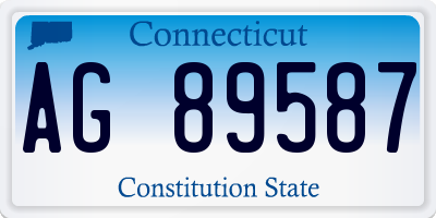 CT license plate AG89587