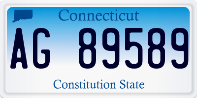 CT license plate AG89589