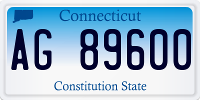CT license plate AG89600