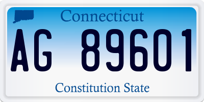 CT license plate AG89601