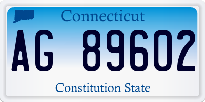 CT license plate AG89602