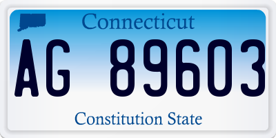 CT license plate AG89603